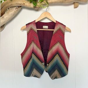 Vintage Coldwater Creek Multicolor Chevron Women's Vest